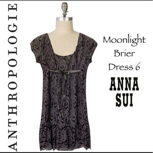 Anna Sui for Anthropologie Moonlight Briar Dress EUC Size 6 LBD Lace